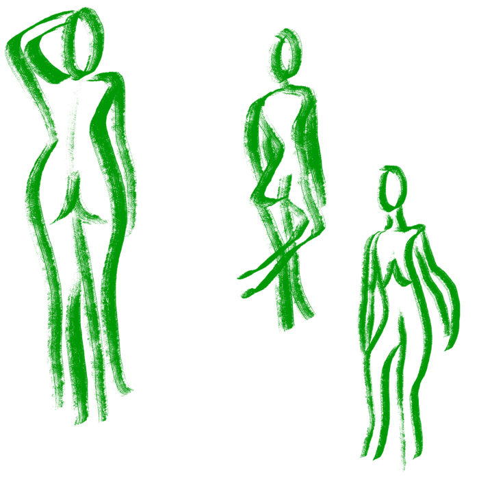 figure drawing green