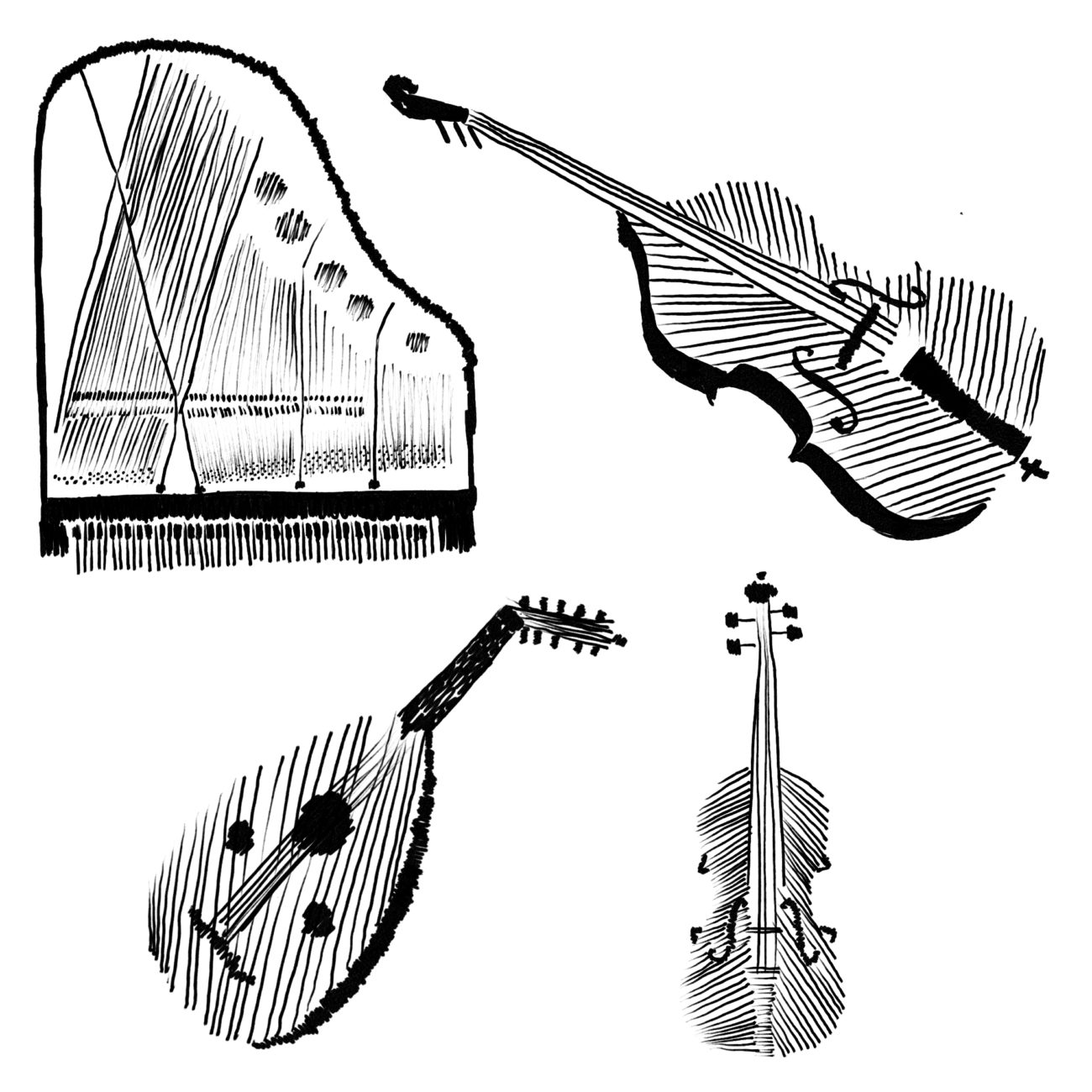 string instruments sepia flora